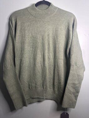 NWT Ciovkis XL Merino Wool Blend Sweater Sage Green Dolman sleeves Quiet Luxury